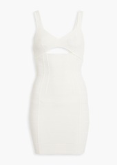 Herve Leger Hervé Léger - Cutout textured-bandage mini dress - White - M