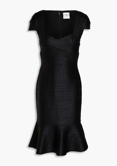 Herve Leger Hervé Léger - Fluted coated bandage dress - Black - XS
