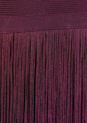 Herve Leger Hervé Léger - Fringed bandage halterneck midi dress - Purple - XS
