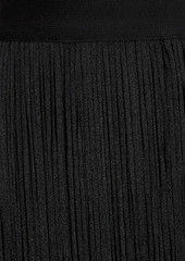 Herve Leger Hervé Léger - Fringed bandage maxi skirt - Black - XS