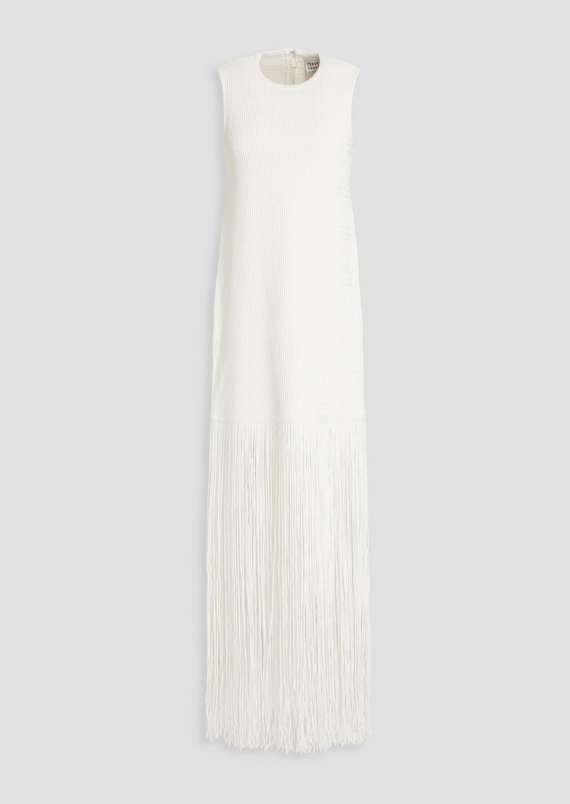Herve Leger Hervé Léger - Fringed ribbed-knit gown - White - XS