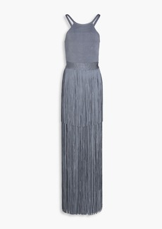 Herve Leger Hervé Léger - Fringed ribbed stretch-knit gown - Gray - XS