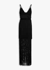 Herve Leger Hervé Léger - Fringed stretch-knit gown - Black - M