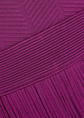 Herve Leger Hervé Léger - Fringed stretch-knit mini dress - Purple - XXS
