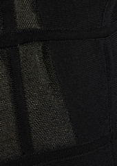 Herve Leger Hervé Léger - Plissé tulle-paneled bandage mini dress - Black - XXS