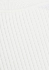 Herve Leger Hervé Léger - Ribbed intarsia-knit turtleneck top - White - S