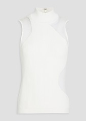Herve Leger Hervé Léger - Ribbed-knit turtleneck top - White - S