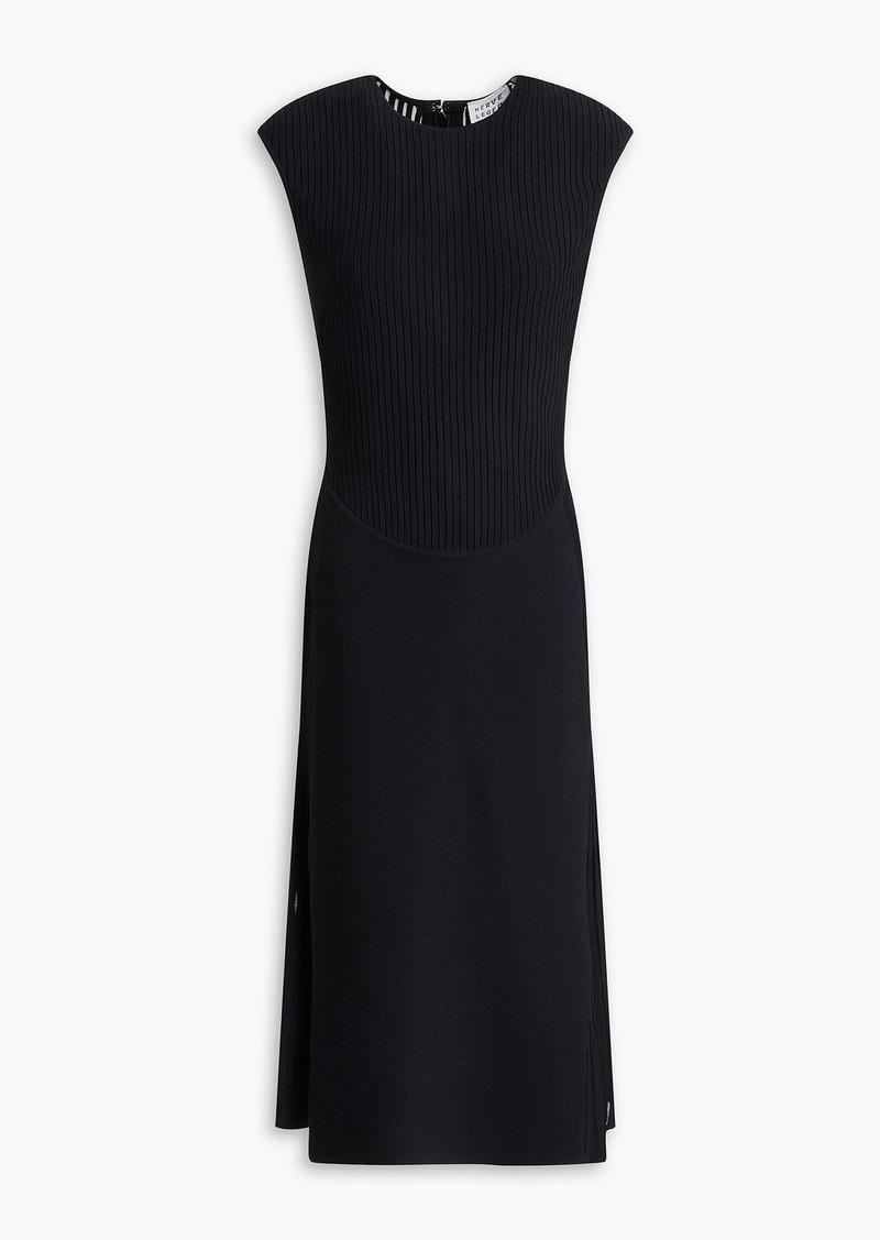 Herve Leger Hervé Léger - Ribbed-knit midi dress - Black - XS