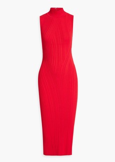 Herve Leger Hervé Léger - Ribbed-knit midi dress - Red - M