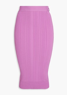 Herve Leger Hervé Léger - Ribbed-knit midi skirt - Purple - XXS