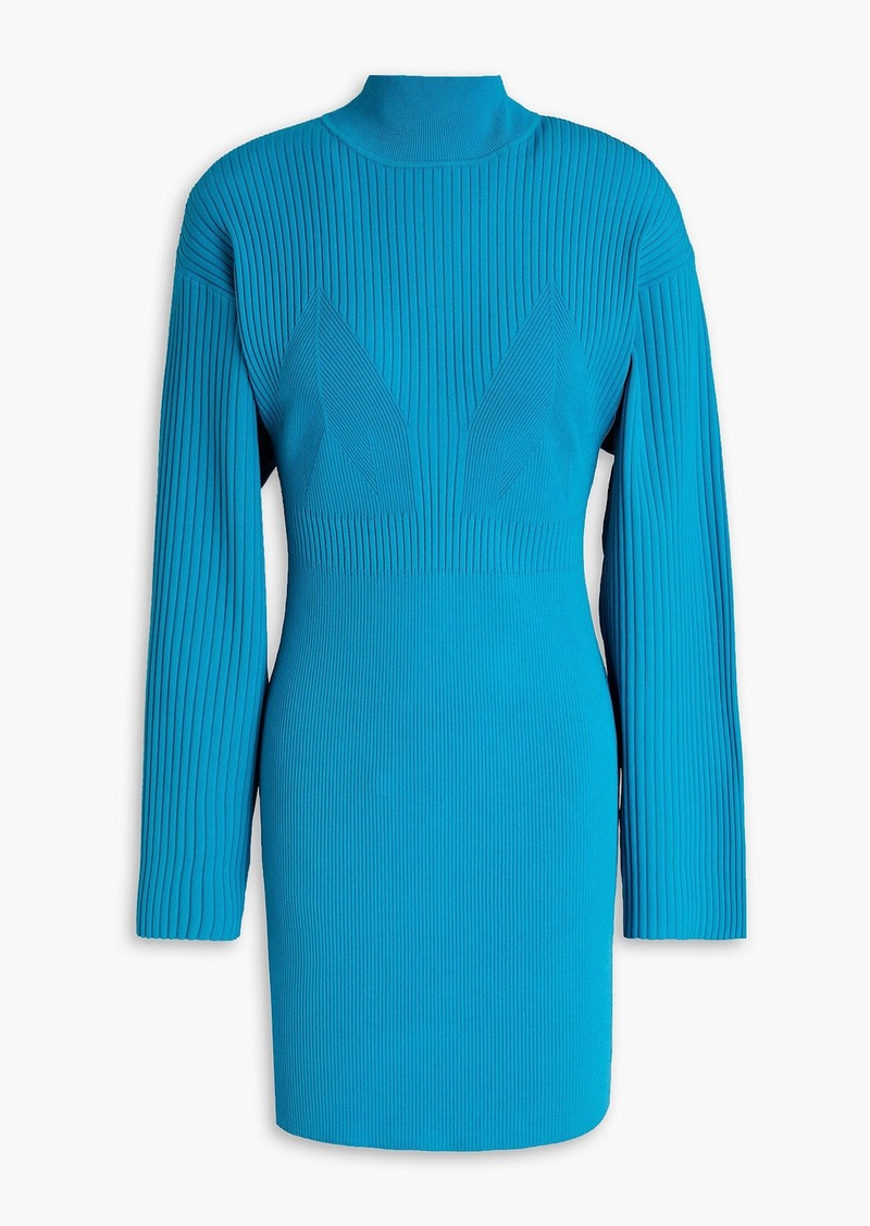 Herve Leger Hervé Léger - Ribbed-knit mini dress - Blue - XXS