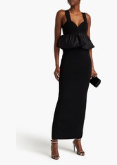 Herve Leger Hervé Léger - Ruffled satin and knitted gown - Black - XS