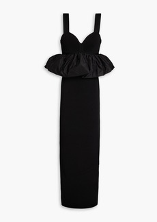 Herve Leger Hervé Léger - Ruffled satin and knitted gown - Black - XS