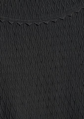 Herve Leger Hervé Léger - Scalloped jacquard-knit mini dress - Black - XS