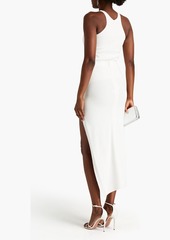 Herve Leger Hervé Léger - Split-front ribbed-knit midi skirt - White - S