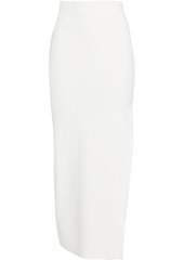 Herve Leger Hervé Léger - Split-front ribbed-knit midi skirt - White - S