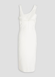 Herve Leger Hervé Léger - Tulle-trimmed stretch-knit midi dress - White - XS