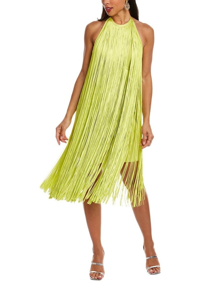 Herve Leger Hervé Léger Fringed Halter Midi Dress