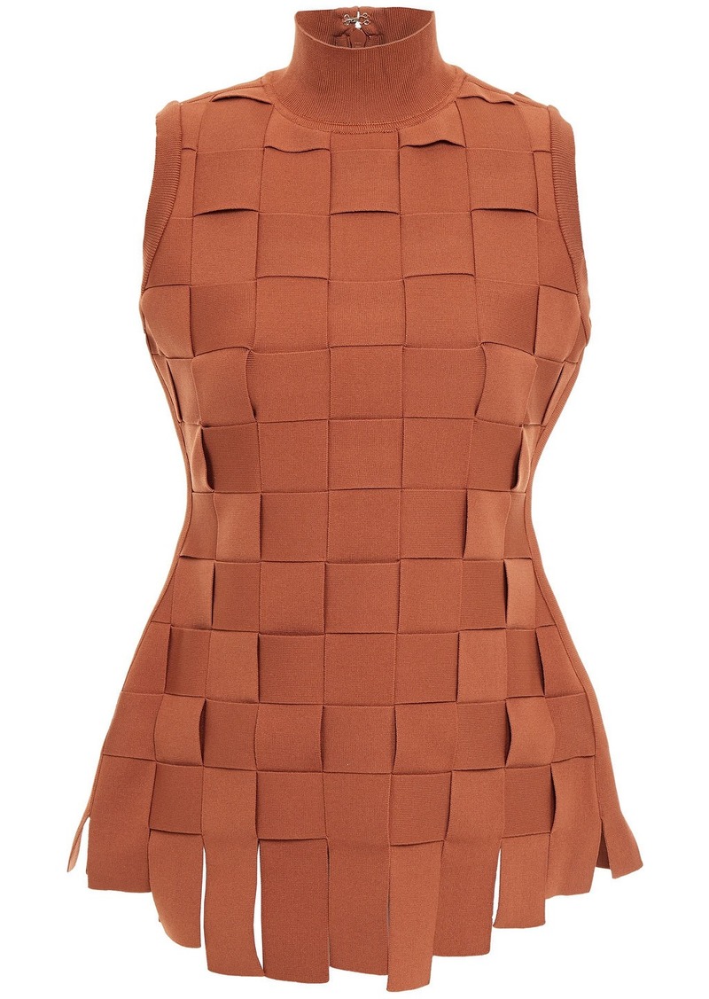 Hervé Léger Woman Basketweave Bandage Top Light Brown - 50% Off!