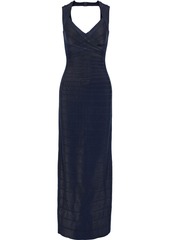 Herve Leger Hervé Léger Woman Estrella Cutout Bandage Gown Midnight Blue