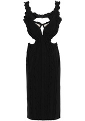 Herve Leger Hervé Léger Woman Nakita Ruffle-trimmed Cutout Bandage Dress Black