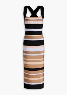 Herve Leger Hervé Léger - Striped bandage midi dress - Brown - XS