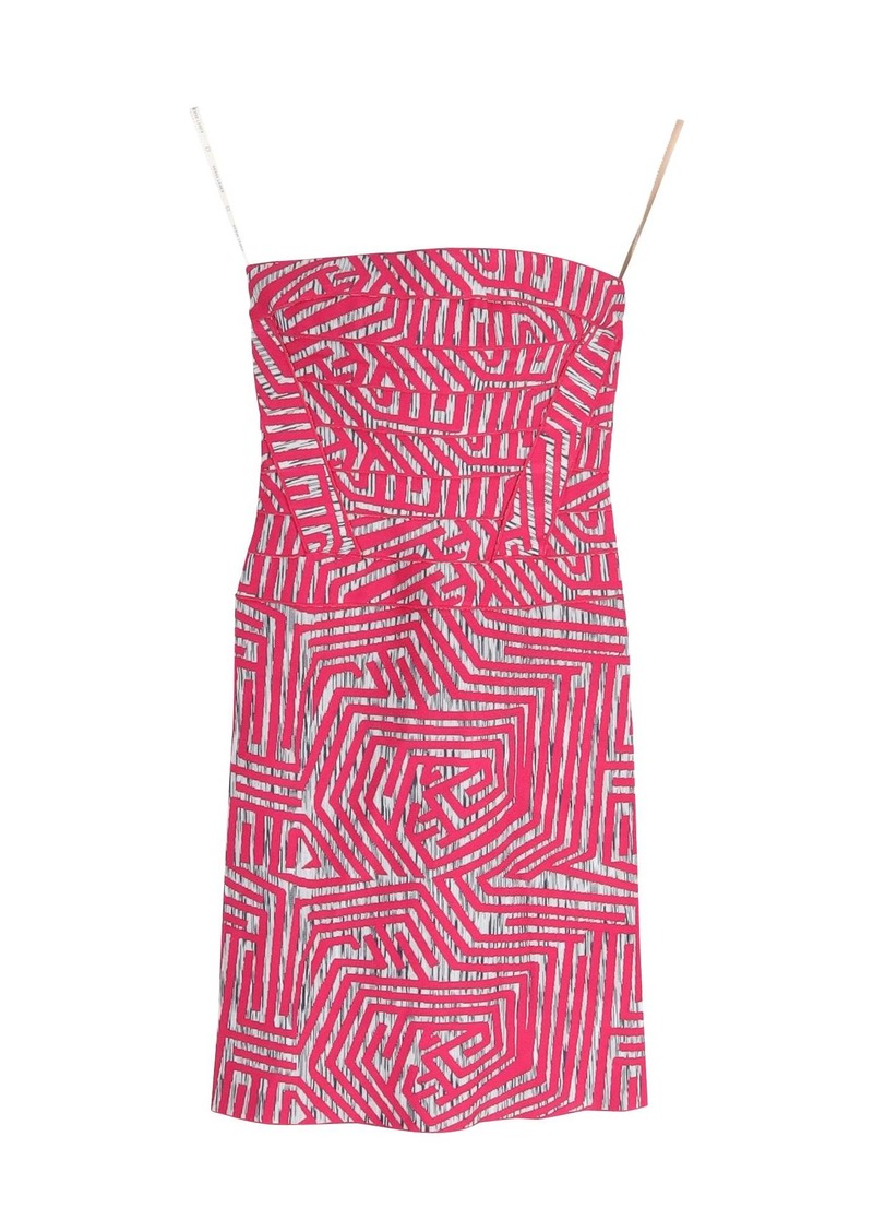 Herve Leger Bandage Printed Mini Dress in Pink Rayon