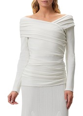 Herve Leger Couture Draped Off-the-Shoulder Top