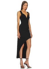 Herve Leger Draped Milano High Low Gown