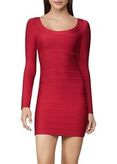 Herve Leger Icon Long-Sleeve Scoop Neck Dress