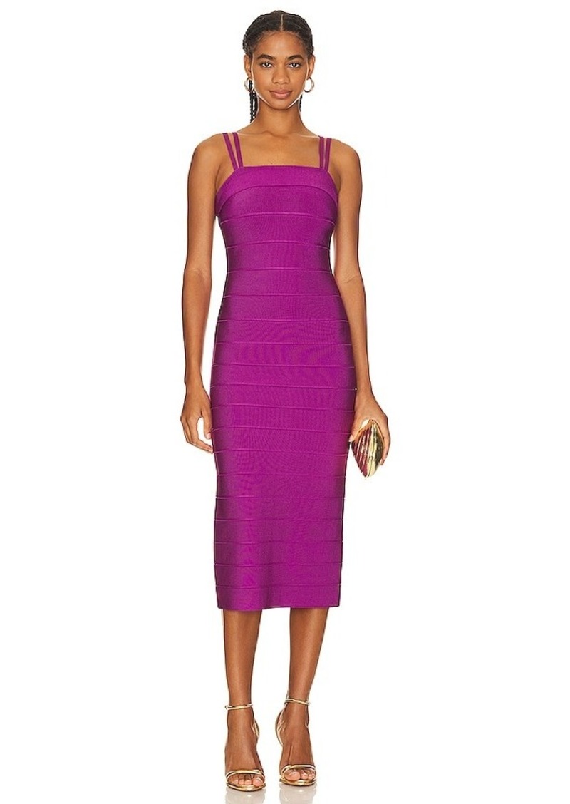 Herve Leger Icon Strappy Midi Dress