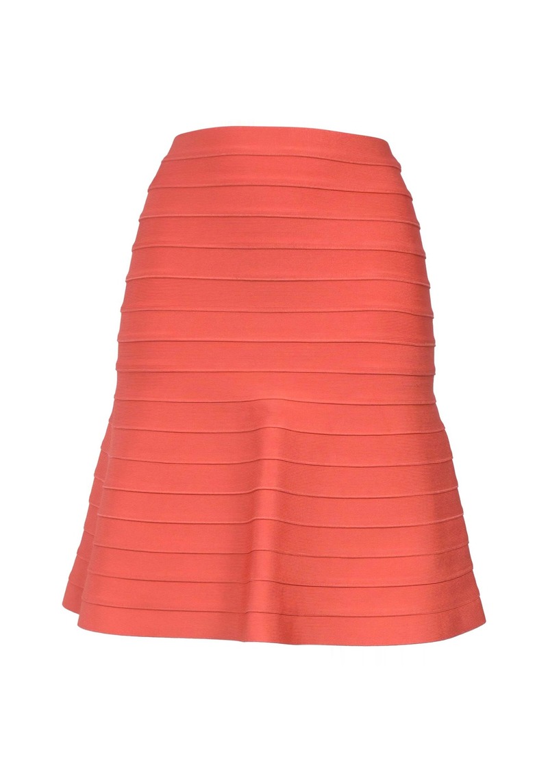 Herve Leger Knee Length Skirt in Orange Rayon