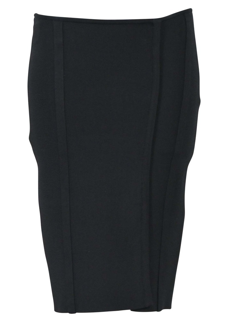 Herve Leger Pencil Skirt in Black Polyester