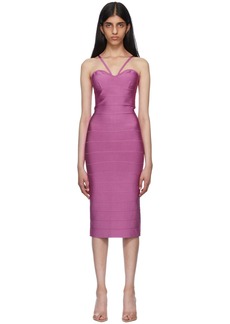 Herve Leger Pink Recycled Rayon Midi Dress