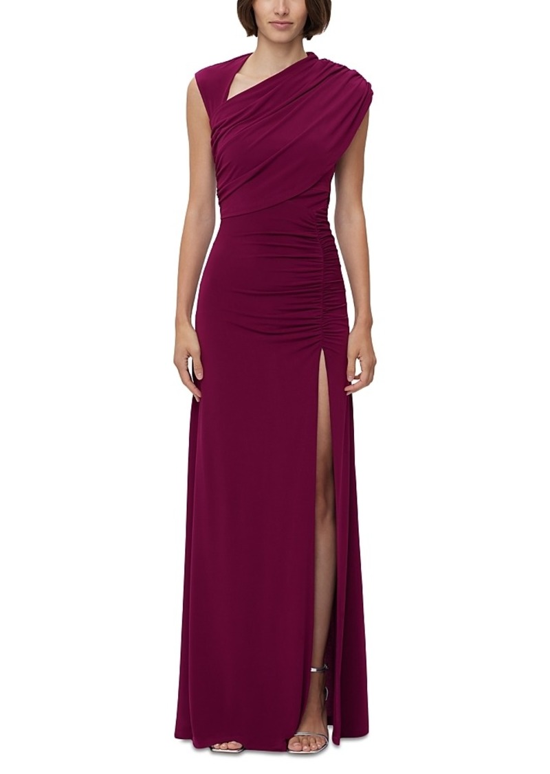 Herve Leger Sleeveless Ruched Matte Jersey Gown