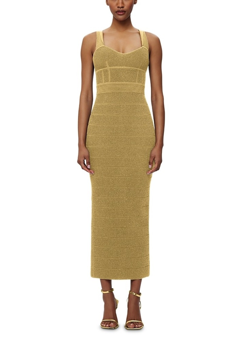 Herve Leger Textured Lurex Sweetheart Gown