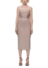 Herve Leger The Isabella Strapless Draped Midi Dress