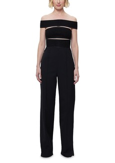 Herve Leger The Lila Textured Off-the-Shoulder Jumpsuit