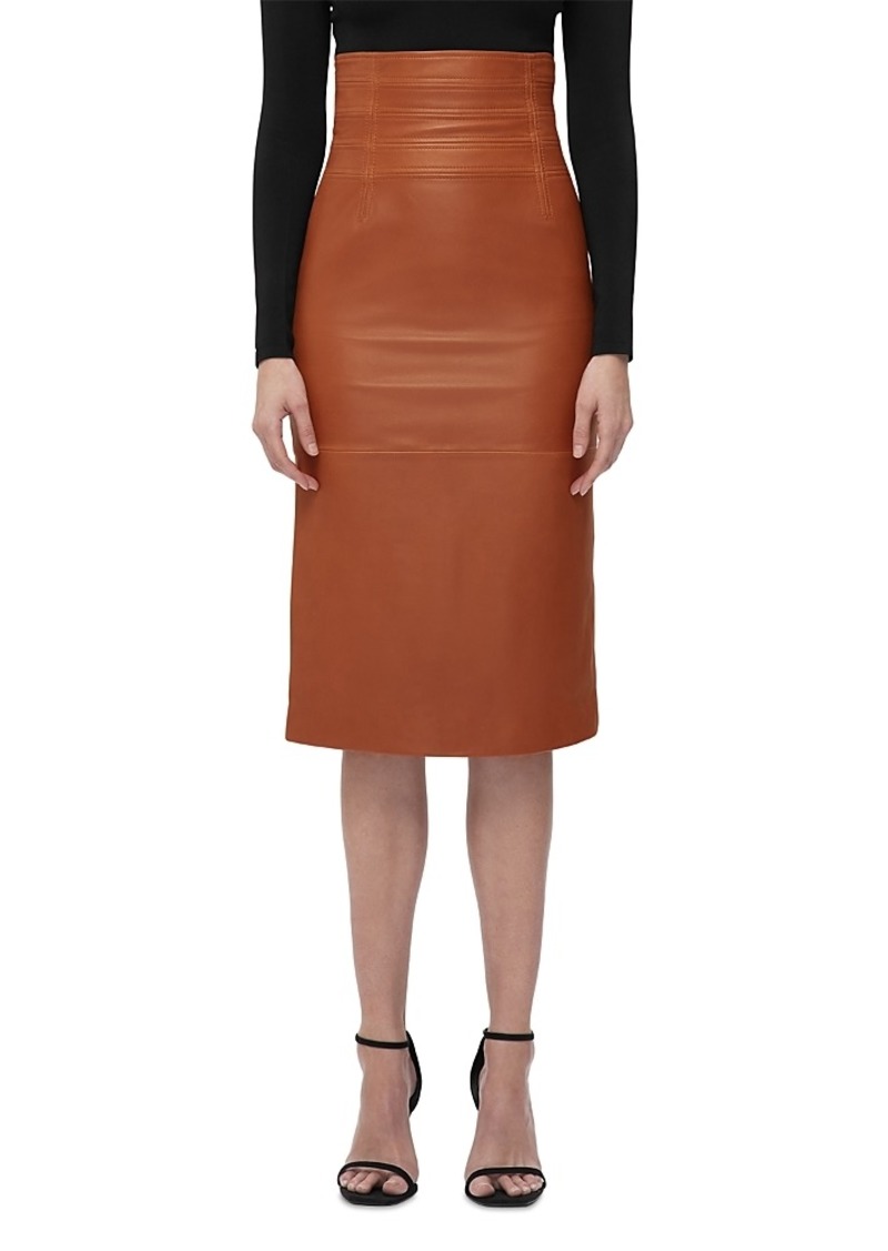 Herve Leger The Piper Leather Skirt