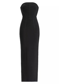 Herve Leger Icon Strapless Bandage Gown
