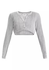 Herve Leger Metallic Cropped Cardigan