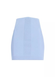 Herve Leger Mixed Pointelle-Knit Miniskirt