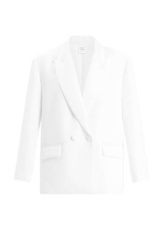 Herve Leger Pim Satin Double-Breasted Blazer