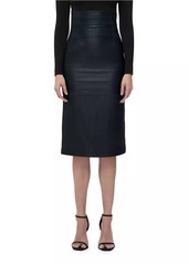 Herve Leger Piper Leather Midi-Skirt