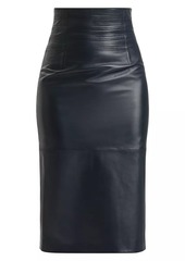 Herve Leger Piper Leather Midi-Skirt