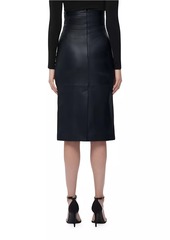 Herve Leger Piper Leather Midi-Skirt