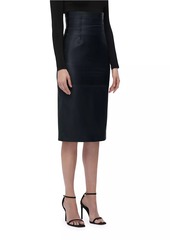 Herve Leger Piper Leather Midi-Skirt