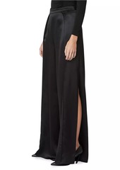 Herve Leger Pleated High-Rise Wide-Leg Pants