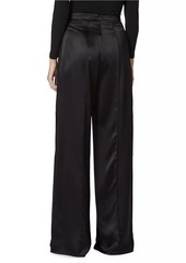 Herve Leger Pleated High-Rise Wide-Leg Pants