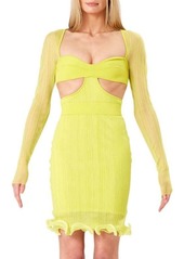 Herve Leger Sheer Cutout Mini Sheath Dress